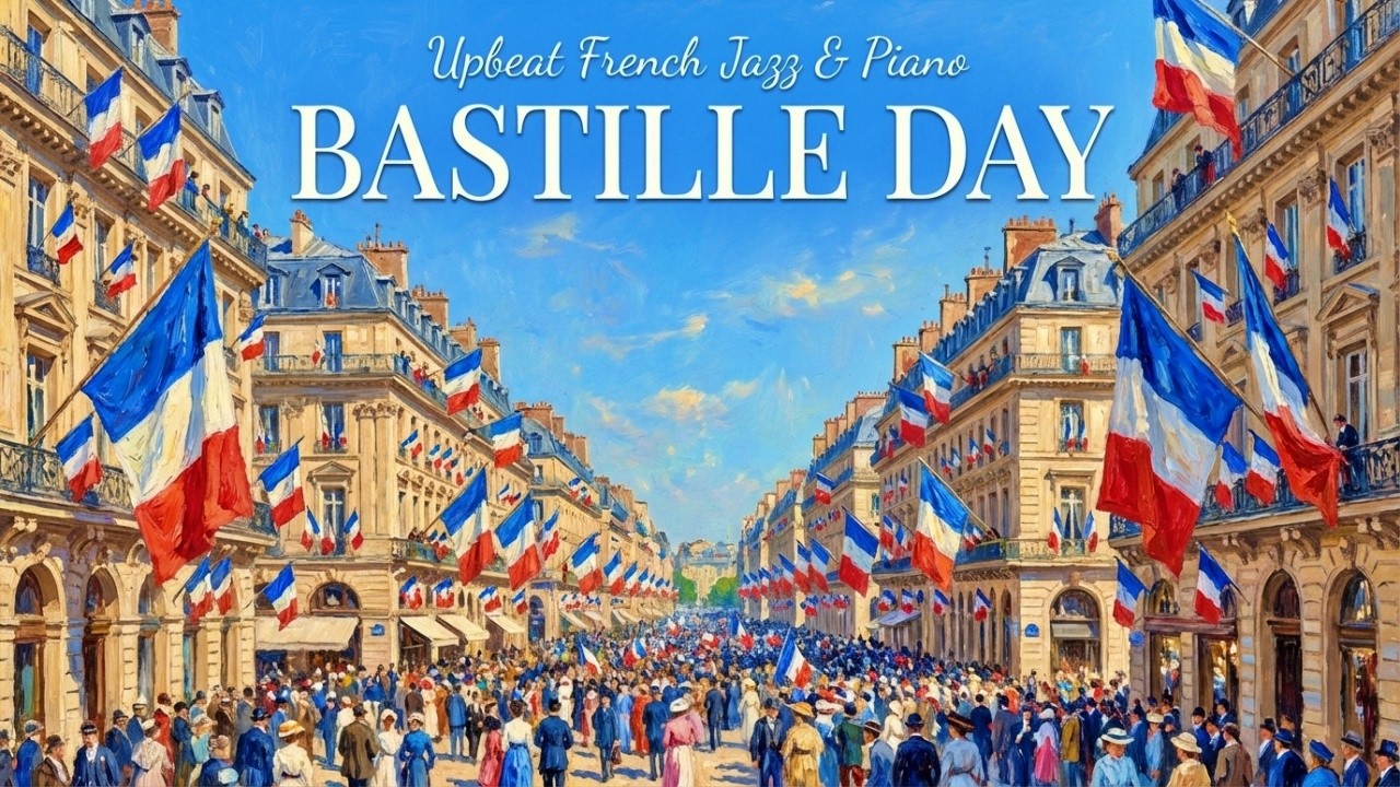 BASTILLE DAY IN PARIS 🇫🇷 Relaxing Instrumental Music — Upbeat French Jazz | Parisian Celebration