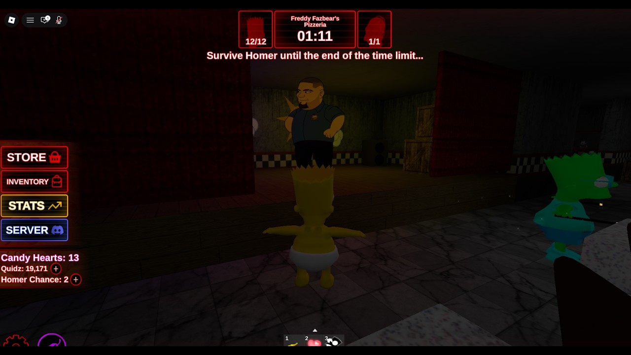 Playing You VS Homer but i must win 3 rounds AND each time i lose i must spend 10 candy hearts