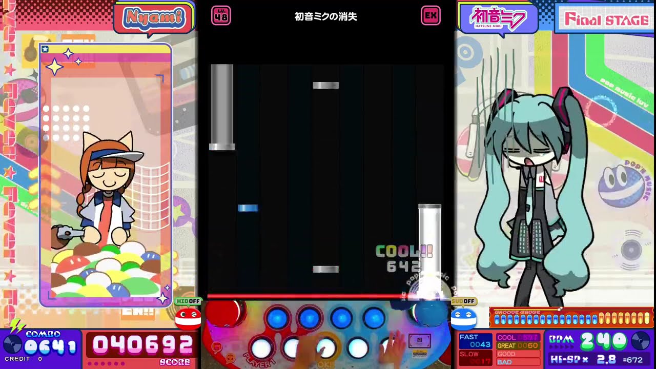 [pop'n music High☆Cheers!!] 初音ミクの消失 EX 4Bad Clear