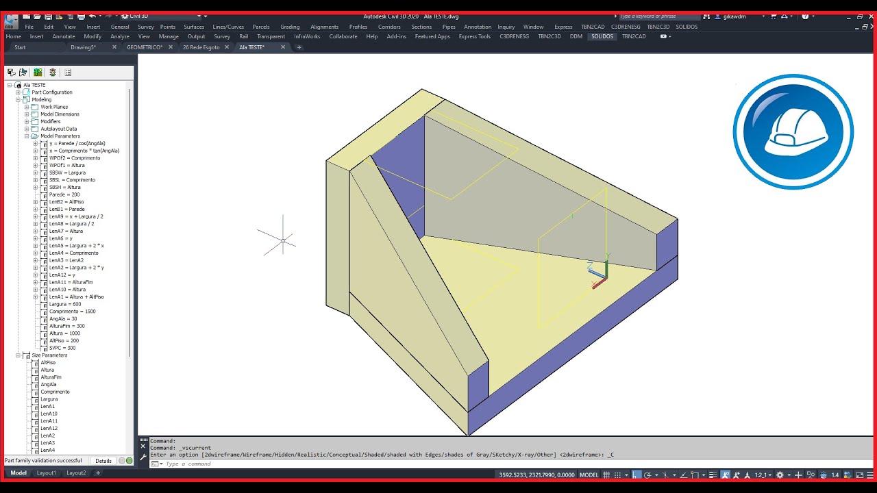 Modelagem de uma boca de bueiro no PartBuilder do Civil 3D