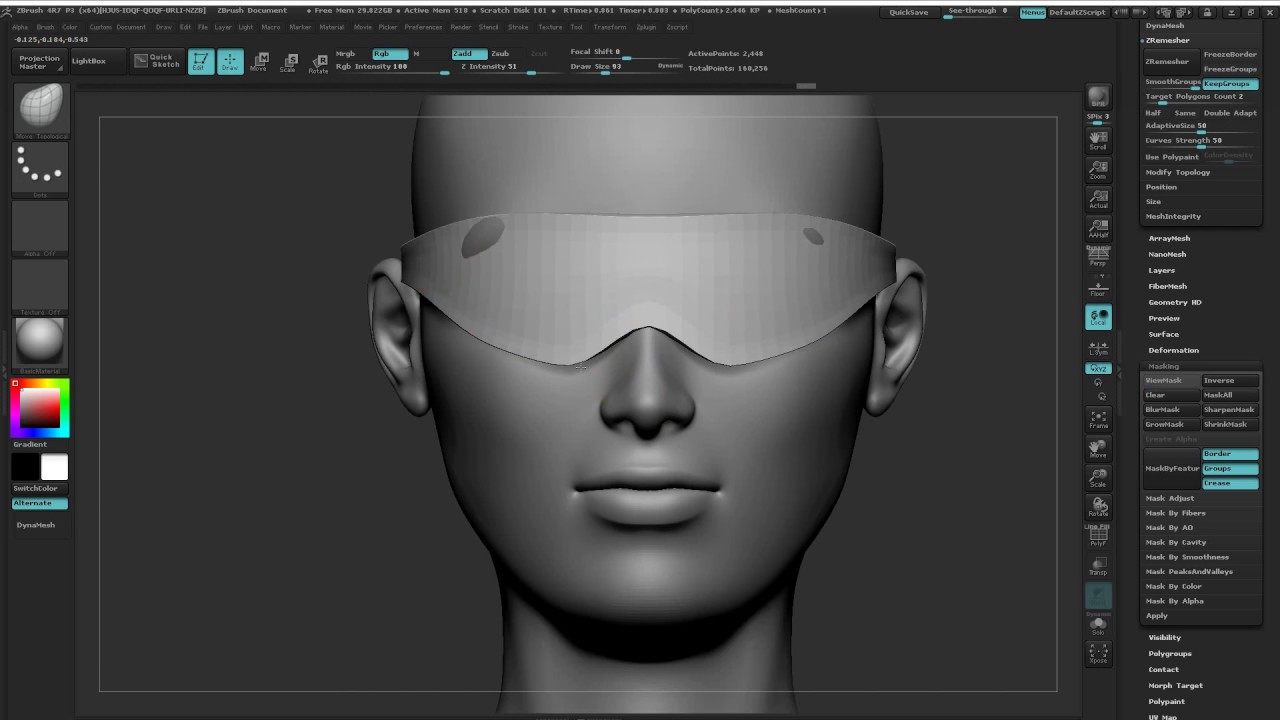 zbrush safety glasses base mesh 02