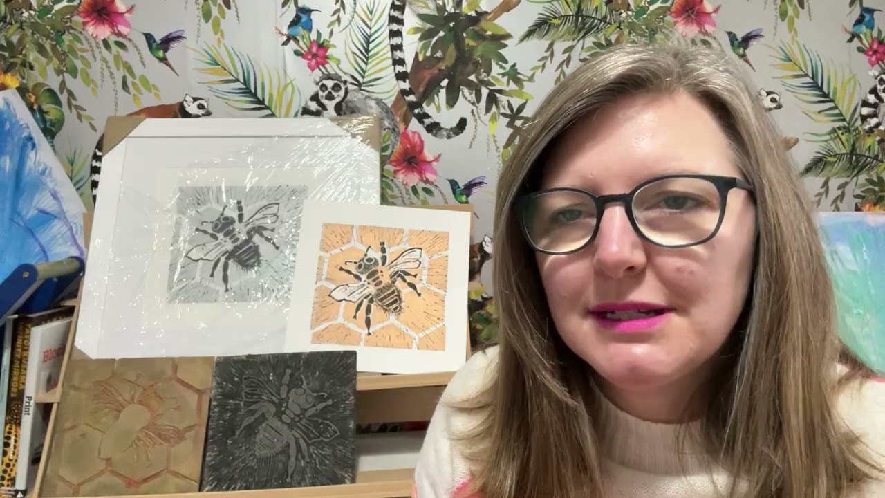 The Story Behind The Art| Olympic Honey Bees Limited Edition Linocuts | Metallic layered artworks