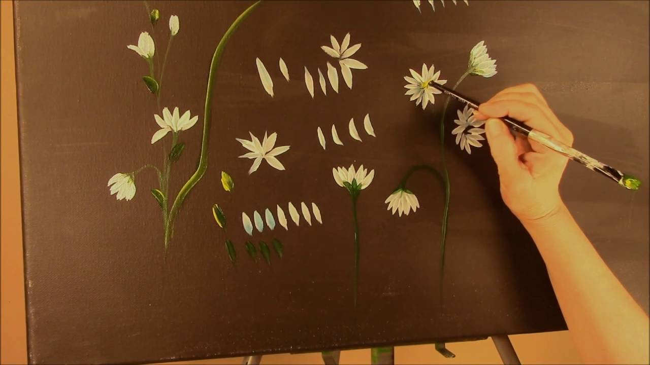 Learn to paint Daisies and Sunflowers ~ Acrylic ~ Step by Step tutorial
