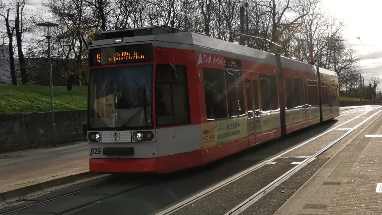 Straßenbahn mitfahrt Halle Linie 5 von Bad Dürrenberg bis Merseburg Leunaweg