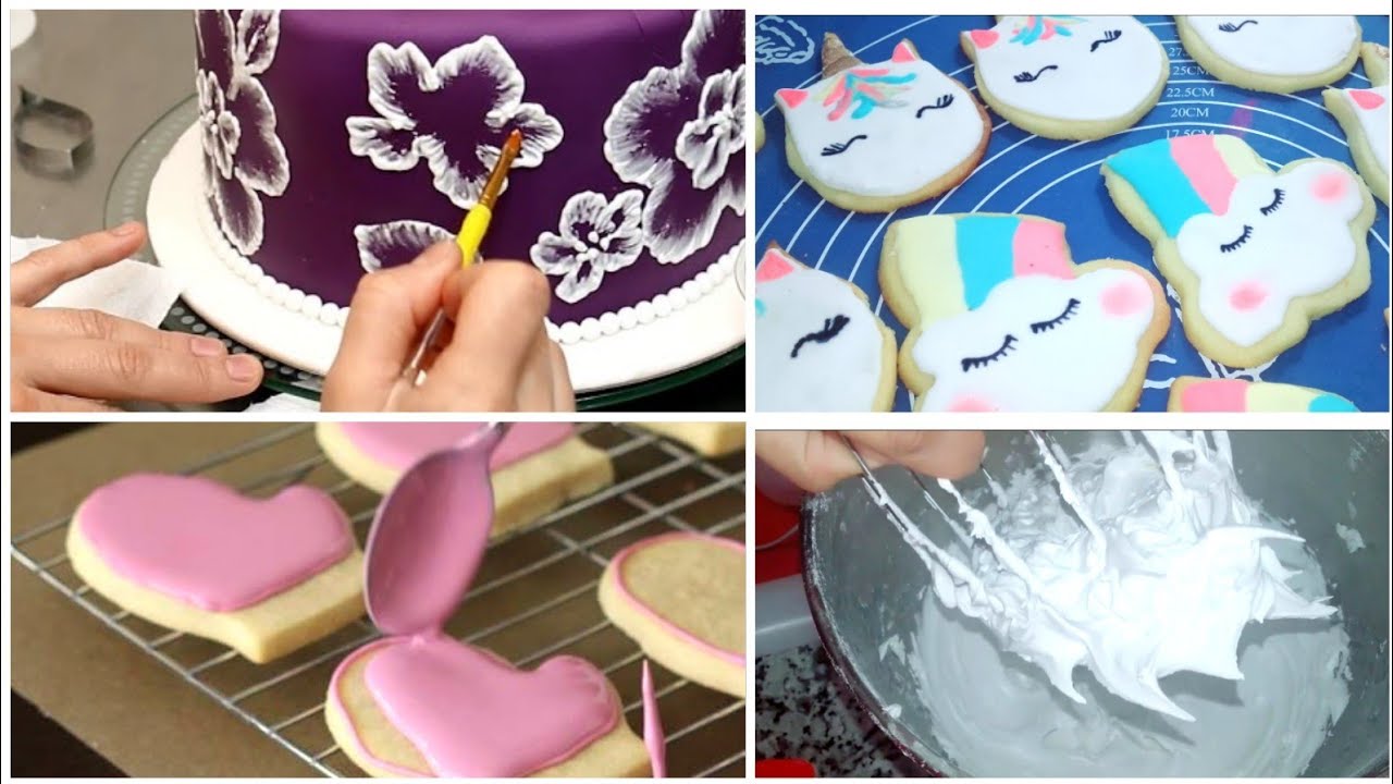 طريقة عمل التثليج الملكي royal icing واستخداماته وطريقة تلوينه