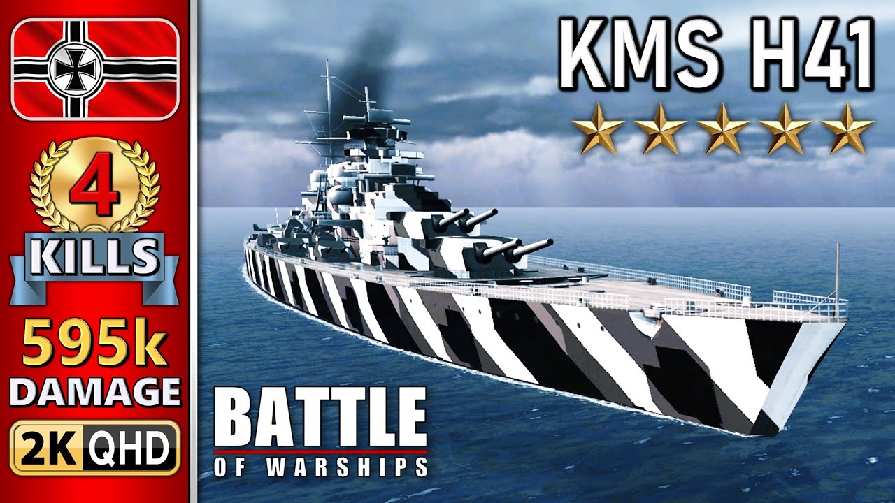 BATTLE OF WARSHIPS ⚓ H41 : 4 KILLS - 595k DAMAGE 💥