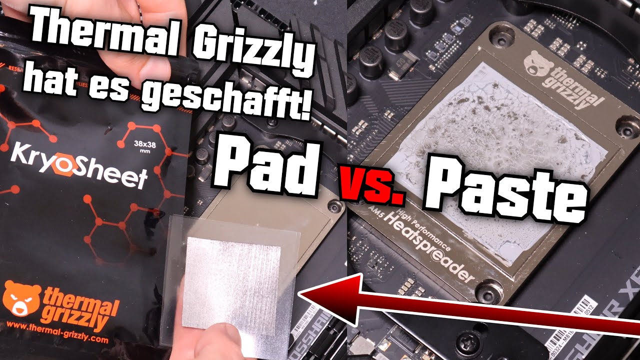 Thermal Grizzly hat es geschafft! 😱 KryoSheet Pad vs. Paste RYZEN 7000 Delid AM5 Heatspreader Offset