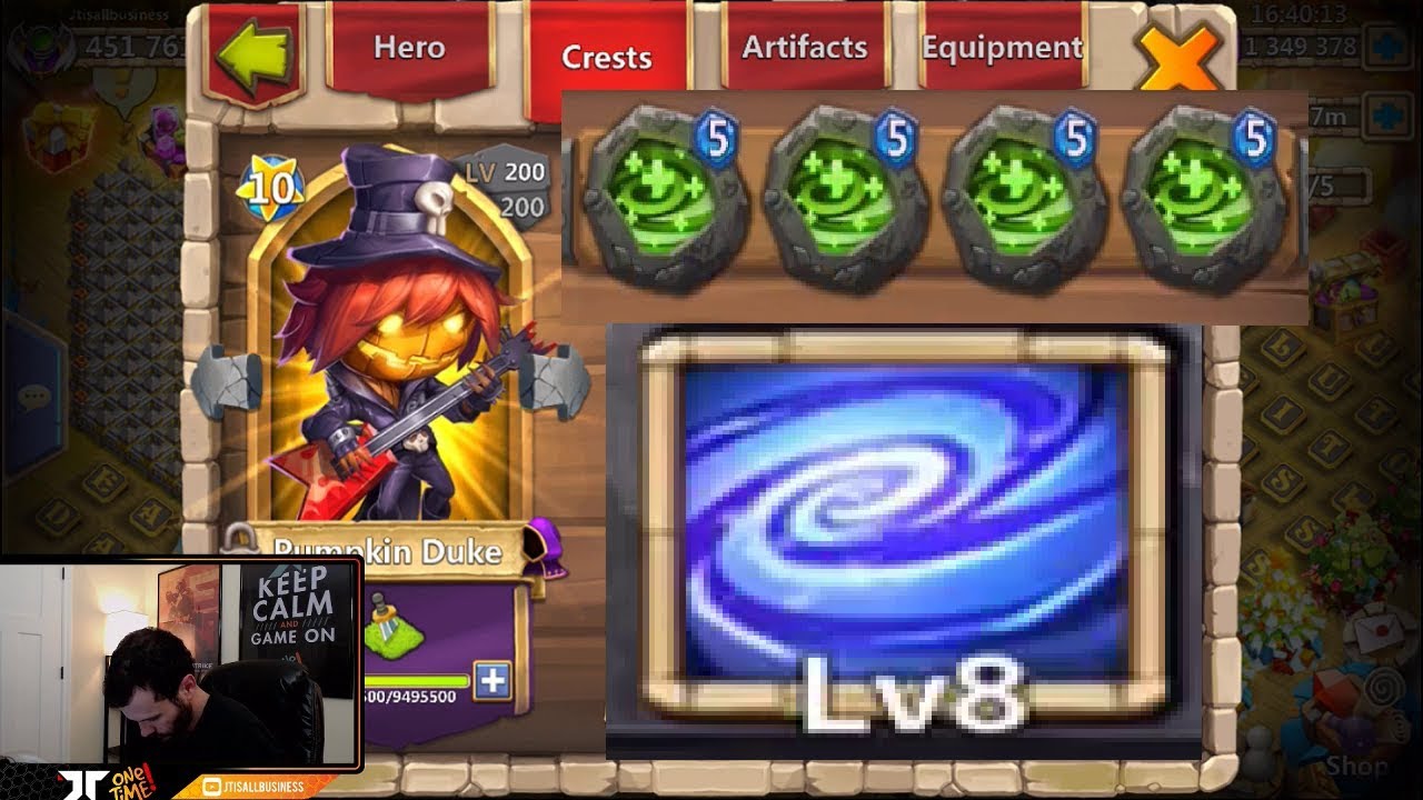 Pumpkin Duke 8/8 Empower With REGENERATE Crazy FAST Castle Clash