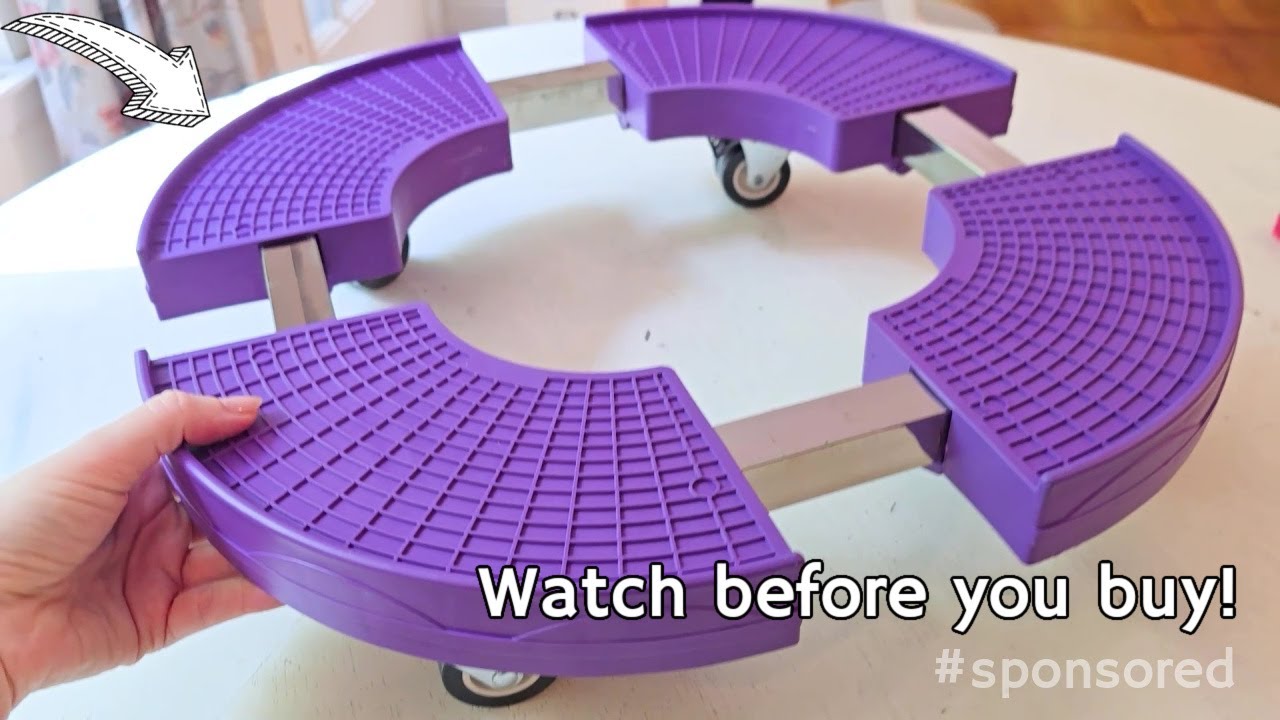 Purple Plant Caddy with Wheels, Heavy Duty Rolling Plant Stand with Casters, Demo and Review