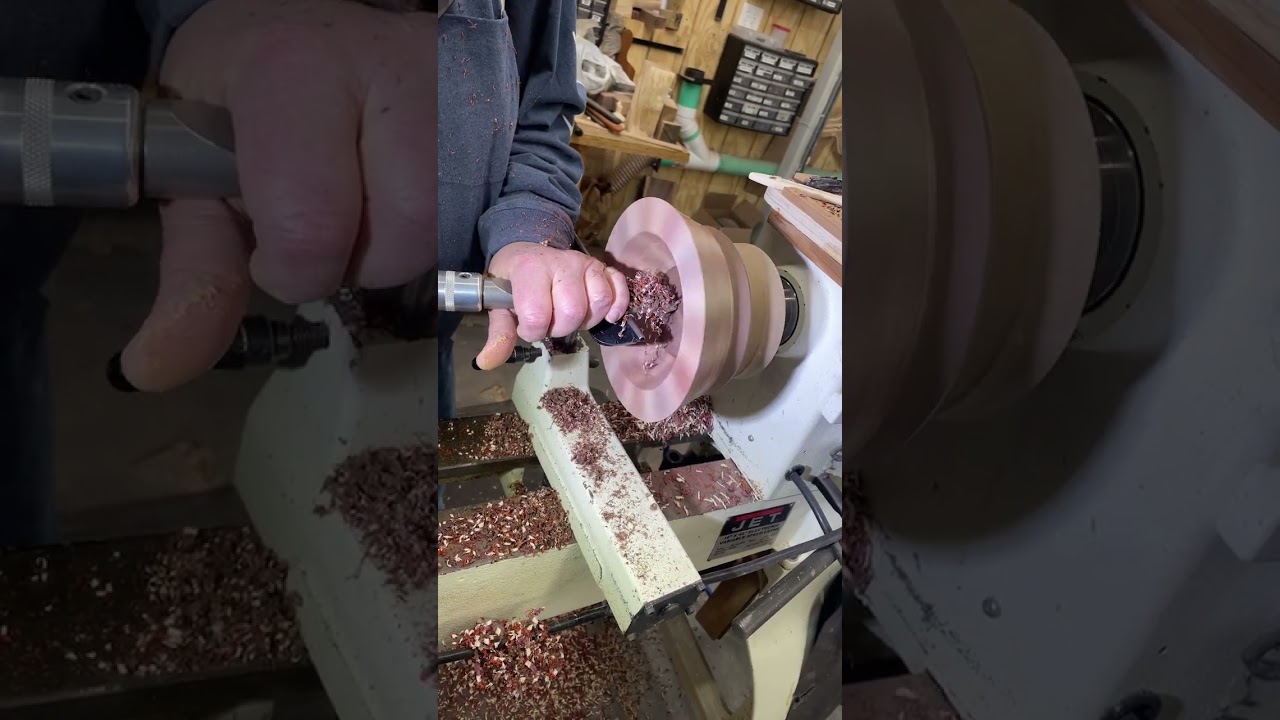 Turning amazing base for a segmented bowl! #woodturning #woodworkingtools #woodworking