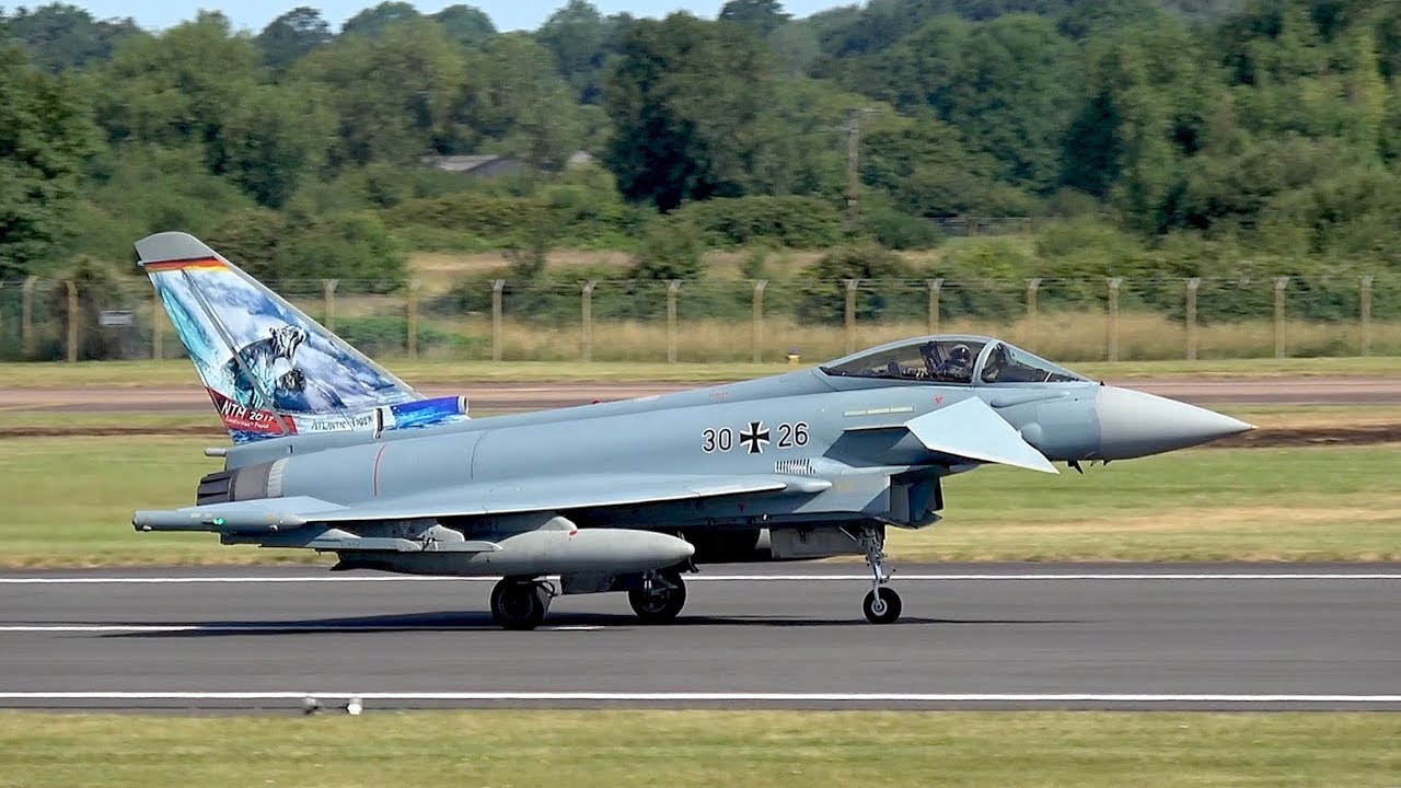 Eurofighter Typhoon Atlantic Tiger German Air Force departure RAF Fairford RIAT 2017 AirShow