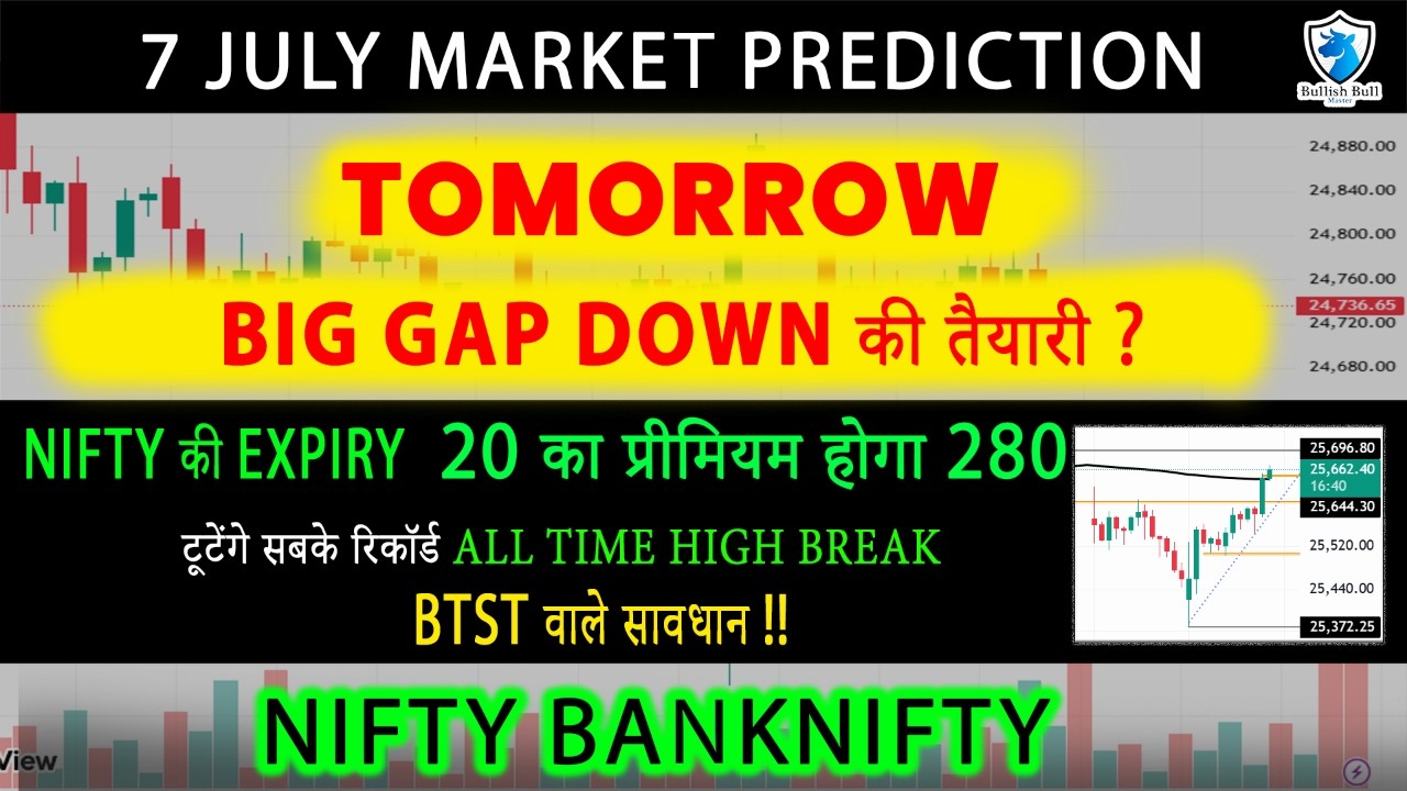 BIG GAP UP Nifty Prediction & Bank Nifty Analysis for Tuesday | 7th July 2026 | nifty Tomorrow