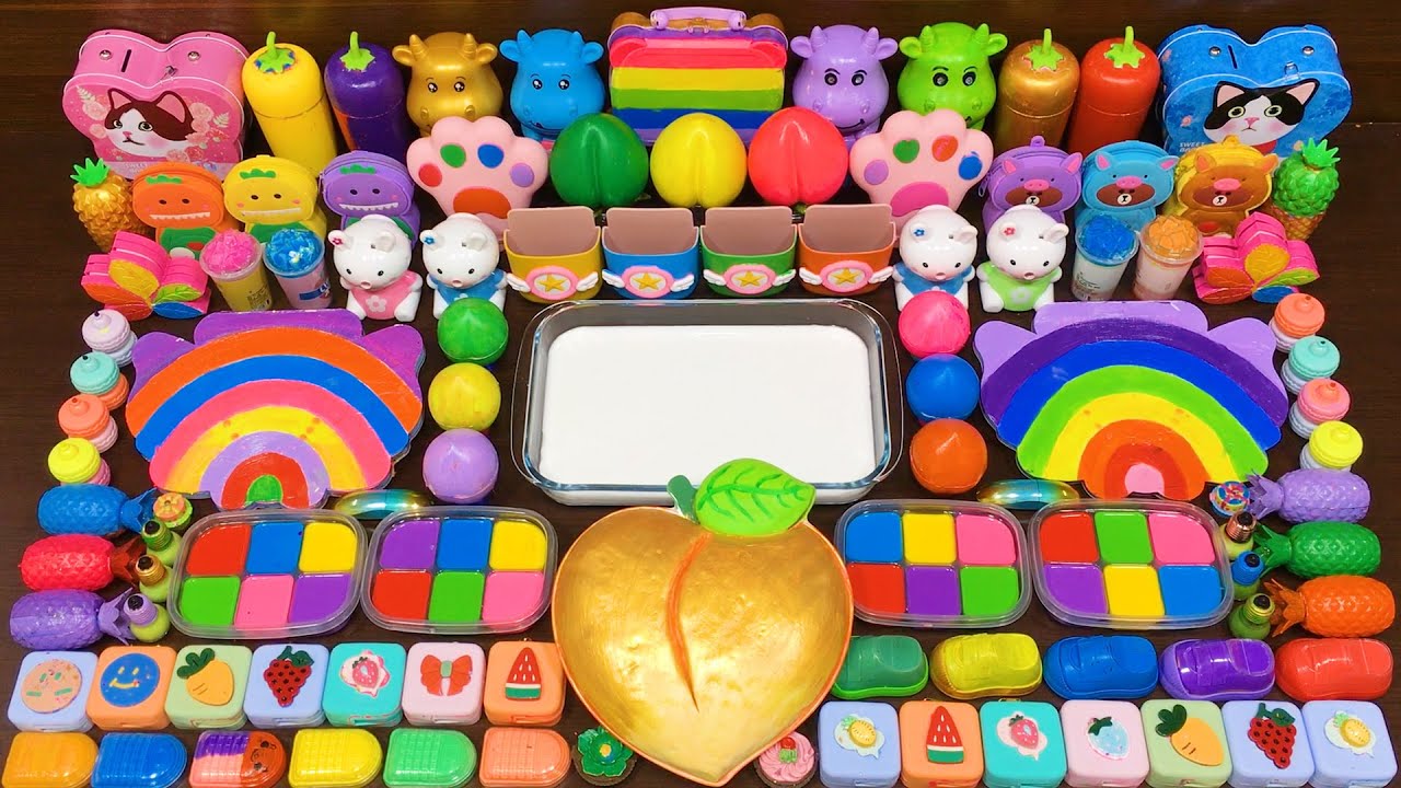 RAINBOW Slime ! Mixing Random into GLOSSY Slime ! Satisfying Slime #1288