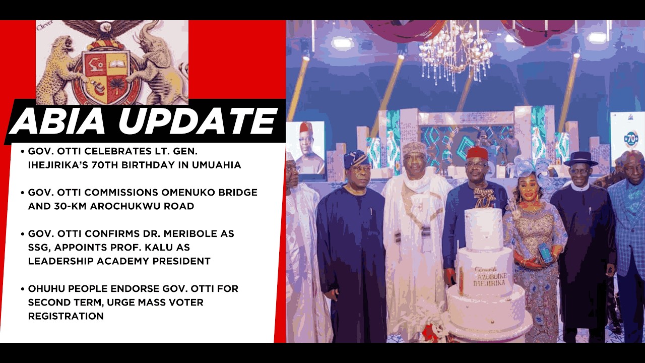 Abia State News: Gov. Otti Commissions Omenuko Bridge, Celebrates Ihejirika’s 70th