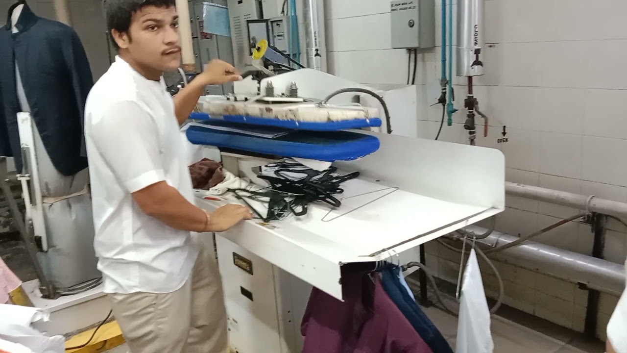 Dry Cleaning karne k baad steam press pe kapde press karne ka tarika #laundry #press