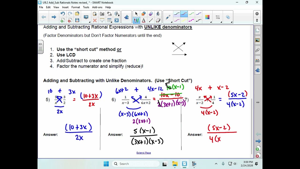 U9 2 Add Sub Rationals Notes revised