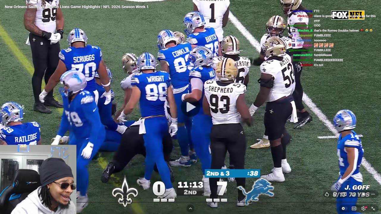 FlightReacts To New Orleans Saints vs. Detroit Lions Game Highlights | NFL 2026 Season Week 1!