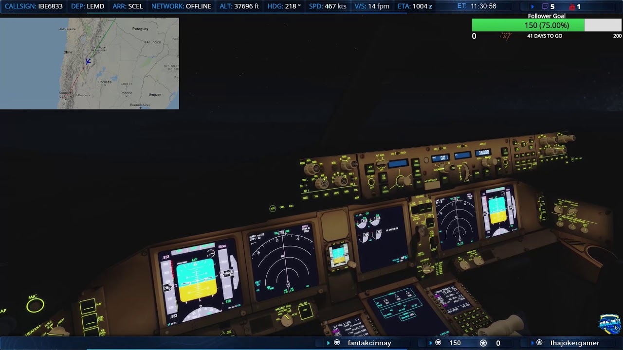 [GER/ENG] P3Dv4.5 IBE6833 Madrid - Santiago de Chile (Part 1/2)
