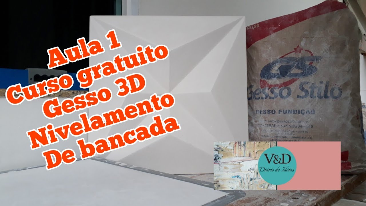 AULA 1 - CURSO DE GESSO 3D - PASSO A PASSO - GRATUITO - NIVELAMENTO DE BANCADA - DIY- MEDIDAS -