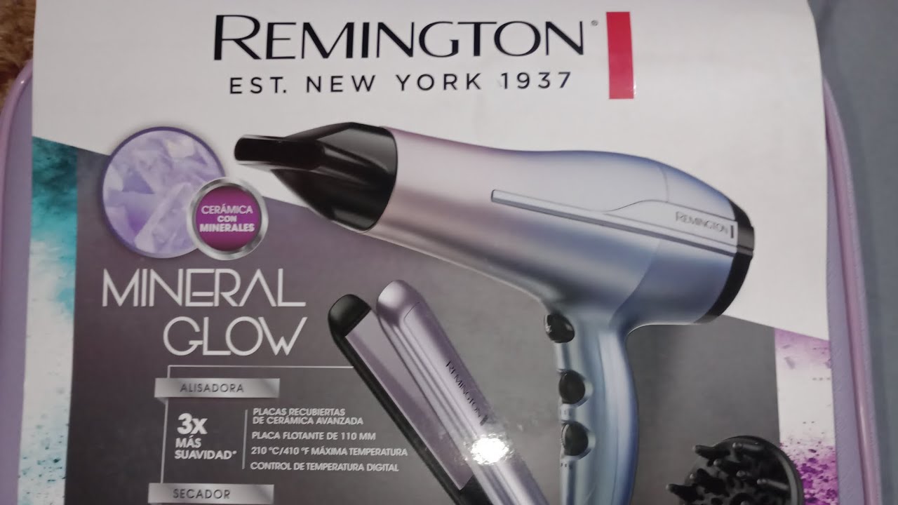 Plancha y secador Remington S5408,mineral glow placa movible,kit estuche/duo/recomendaciones/calific