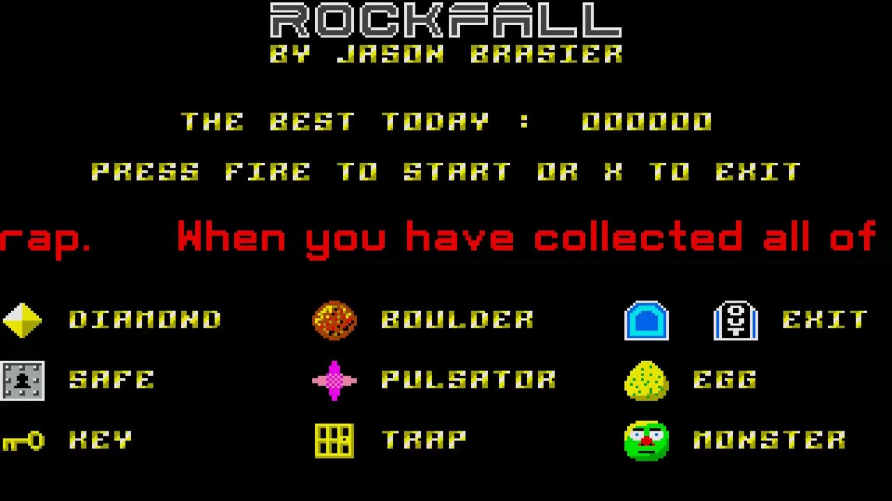 ATARI ST Rockfall Special Edition SOS 1992 PD By Jason Brasier BOUDERDASH REPTON TYPE CLONE BOULDER