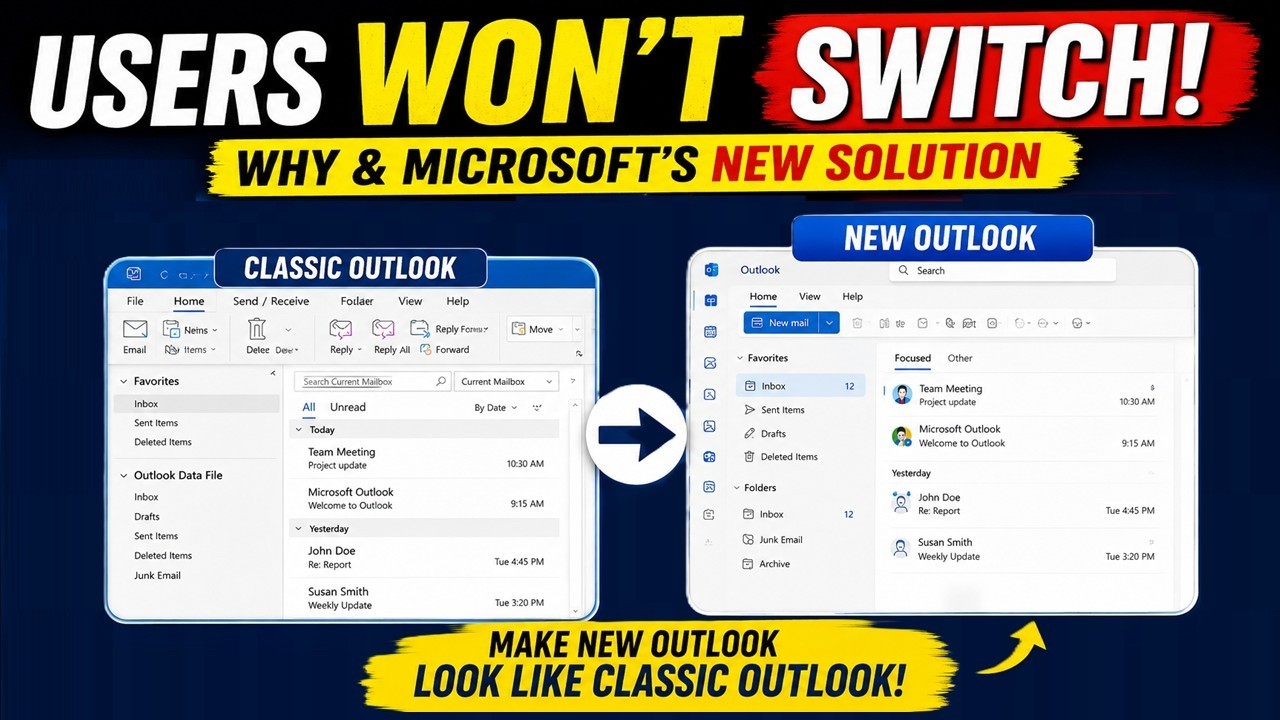 Почему пользователи до сих пор отказываются от нового Outlook &mdash; новое решение от Microsoft