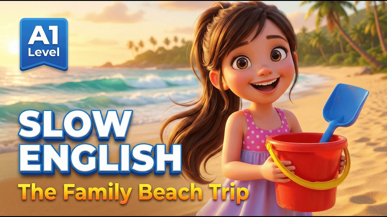 The Family Beach Trip | Slow English Story for Beginners (A1 Level)