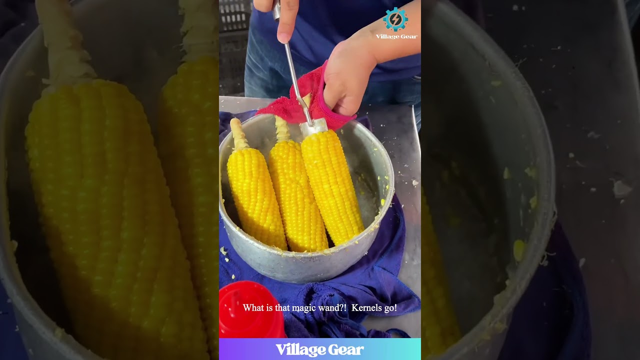 That Corn Kernel DRILL is WILD!🤯Street Food Genius! #cornlove #foodgadgets #streetfoodfinds #foodie