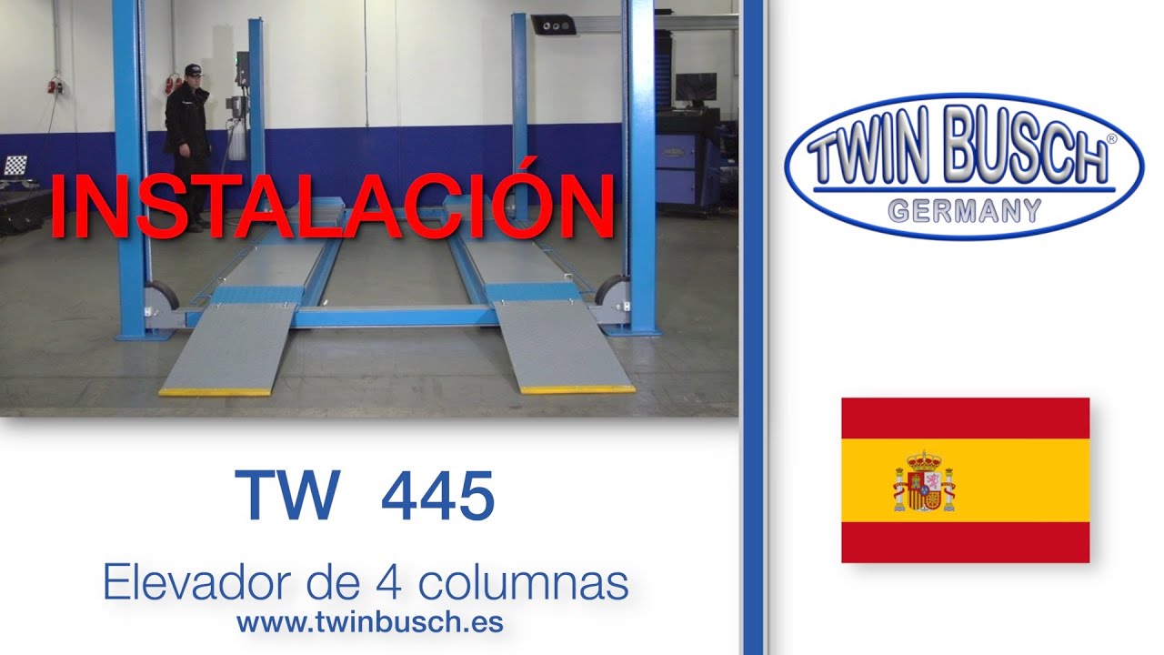 Instalación del elevador de 4 columnas TW 445 de TWIN BUSCH®