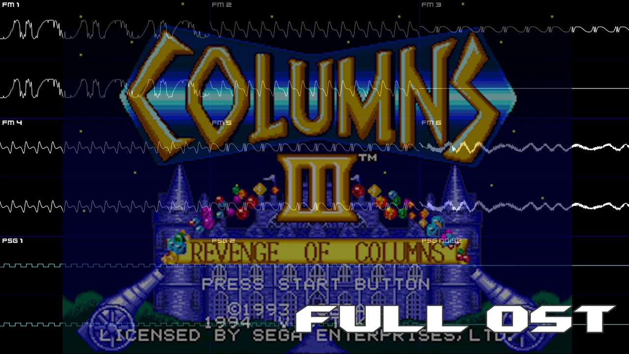 Columns III: Revenge of Columns (Mega Drive/Genesis) - Full Oscilloscope View