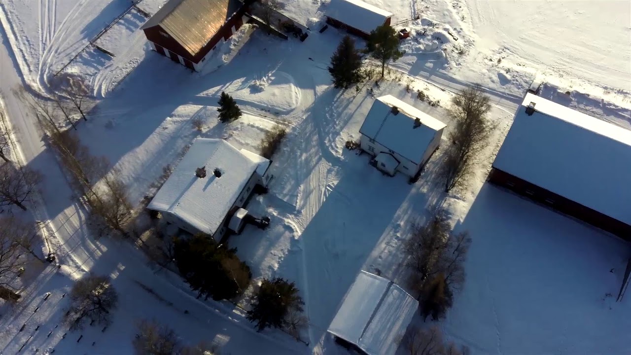 Vinter i Hadeland med drone