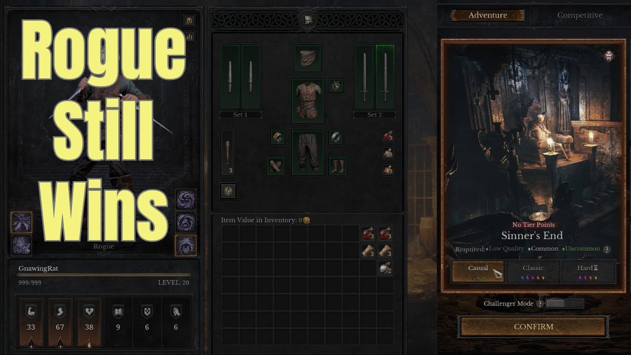 Dungeonborne Melee Rogue Killing in Greens/Blues