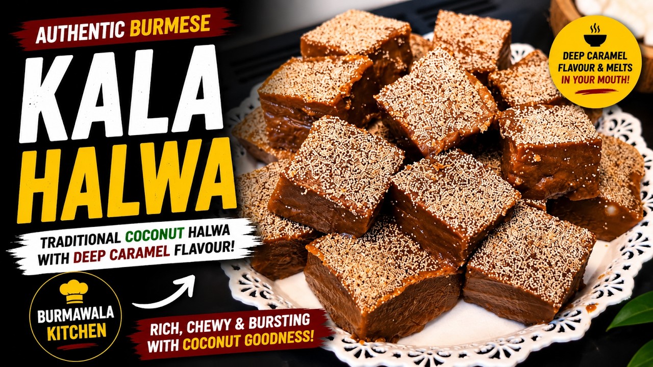 Burmese Kala Halwa | Traditional Coconut Halwa Recipe