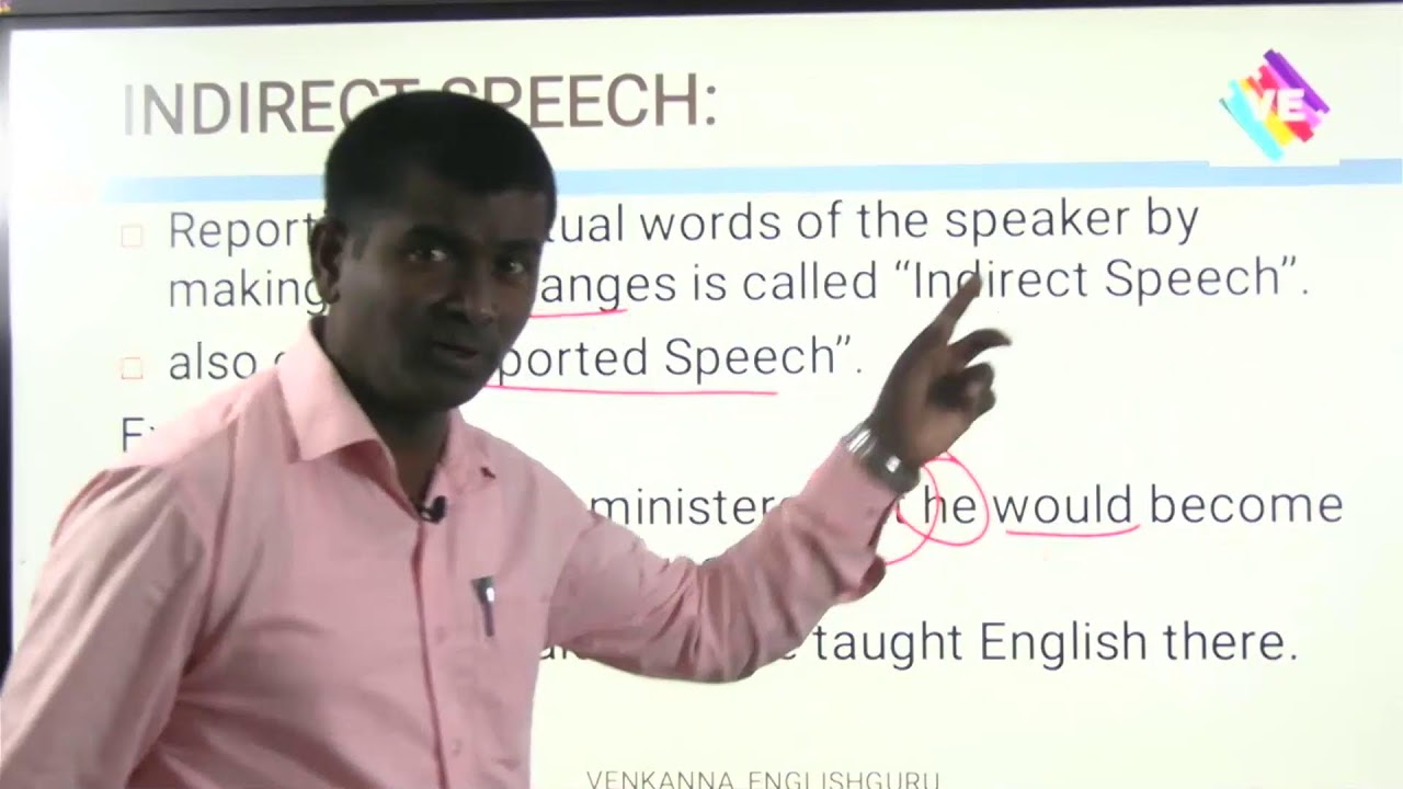 Direct & Indirect Speech I Class-1 I GENERAL ENGLISH I TET/DSC/GURUKULA I VENKANNA ENGLISH GURU I
