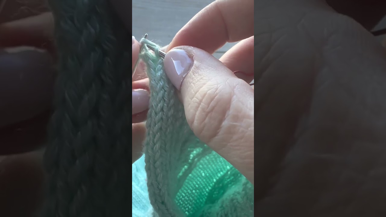 How to Knit a Buttonhole in a Double Knit Button Band without Cutting the Yarn (Knitting Tutorial)