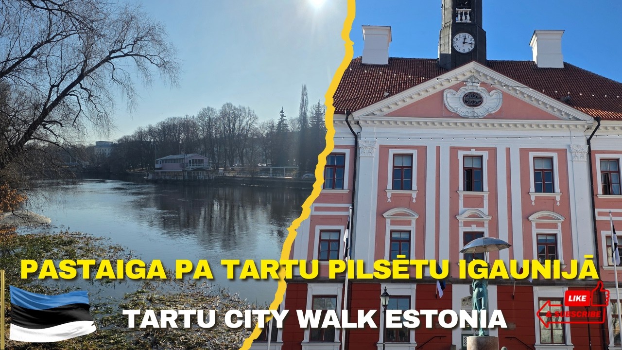 Pastaiga pa Tartu pilsētu Igaunijā | Tartu City Walk Estonia | Old Town, University, River