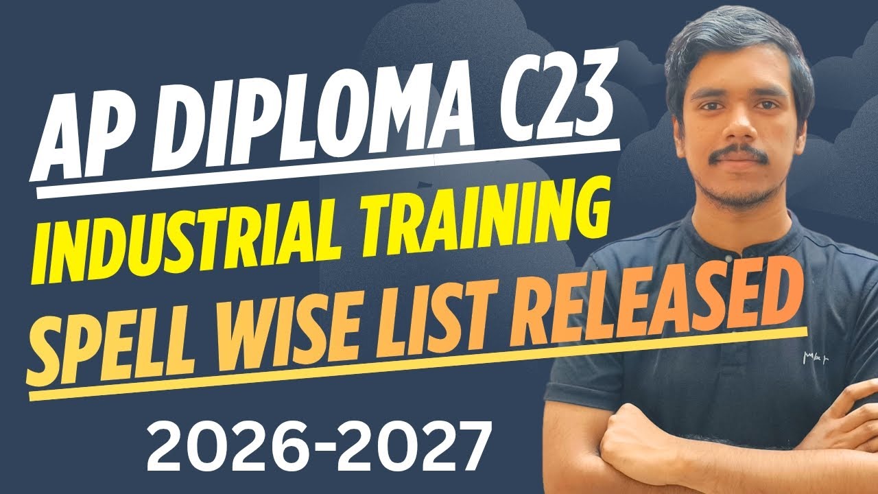 AP DIPLOMA C23 INDUSTRIAL TRAINING COLLEGE WISE LIST RELEASED| INDUSTRIAL TRAINING INSTRUCTIONS