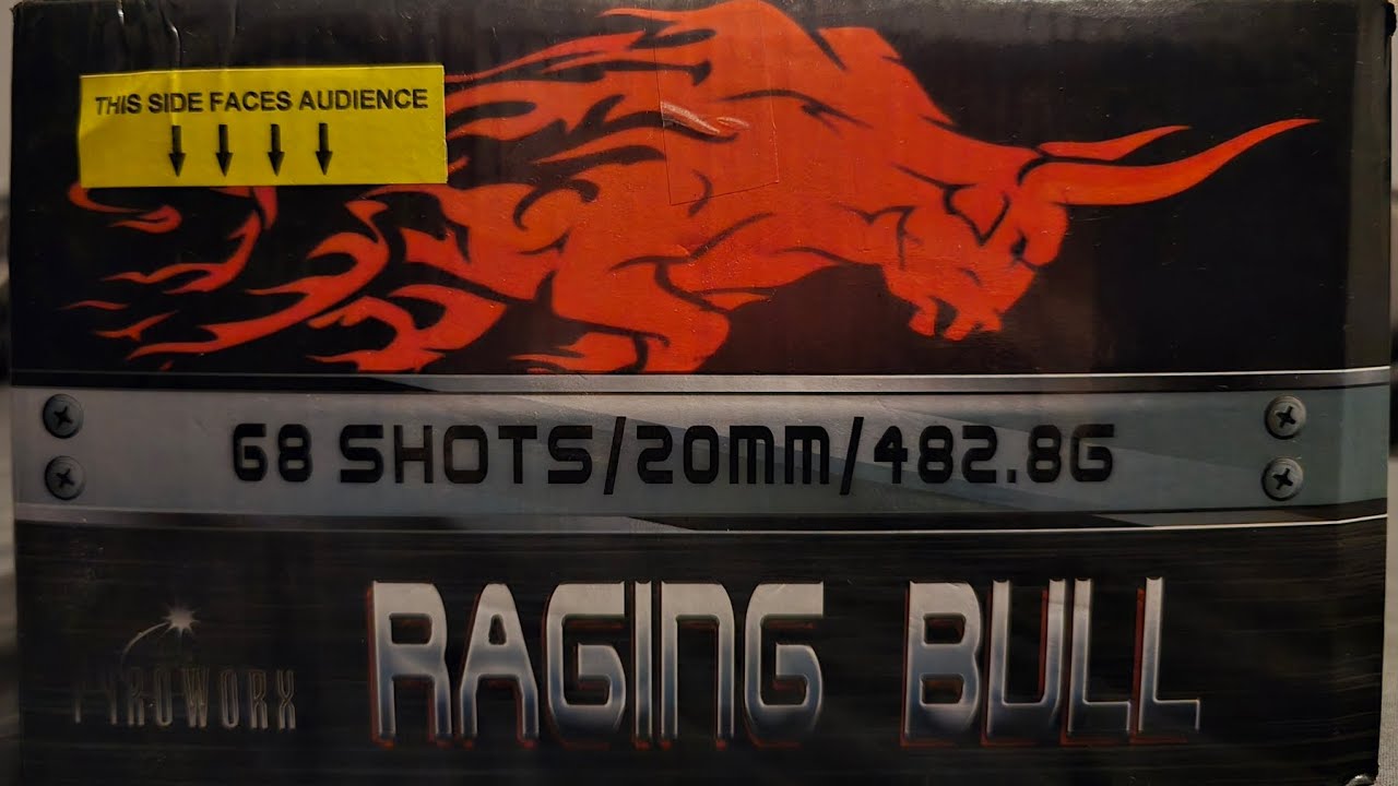 Pyroworx Raging Bull firework 68 shots 