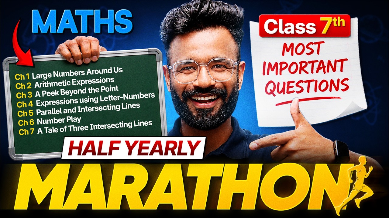 Class 7 Maths  l Half Yearly Marathon | Ch 1 to 7 l Complete Revision + Most Imp. Questions