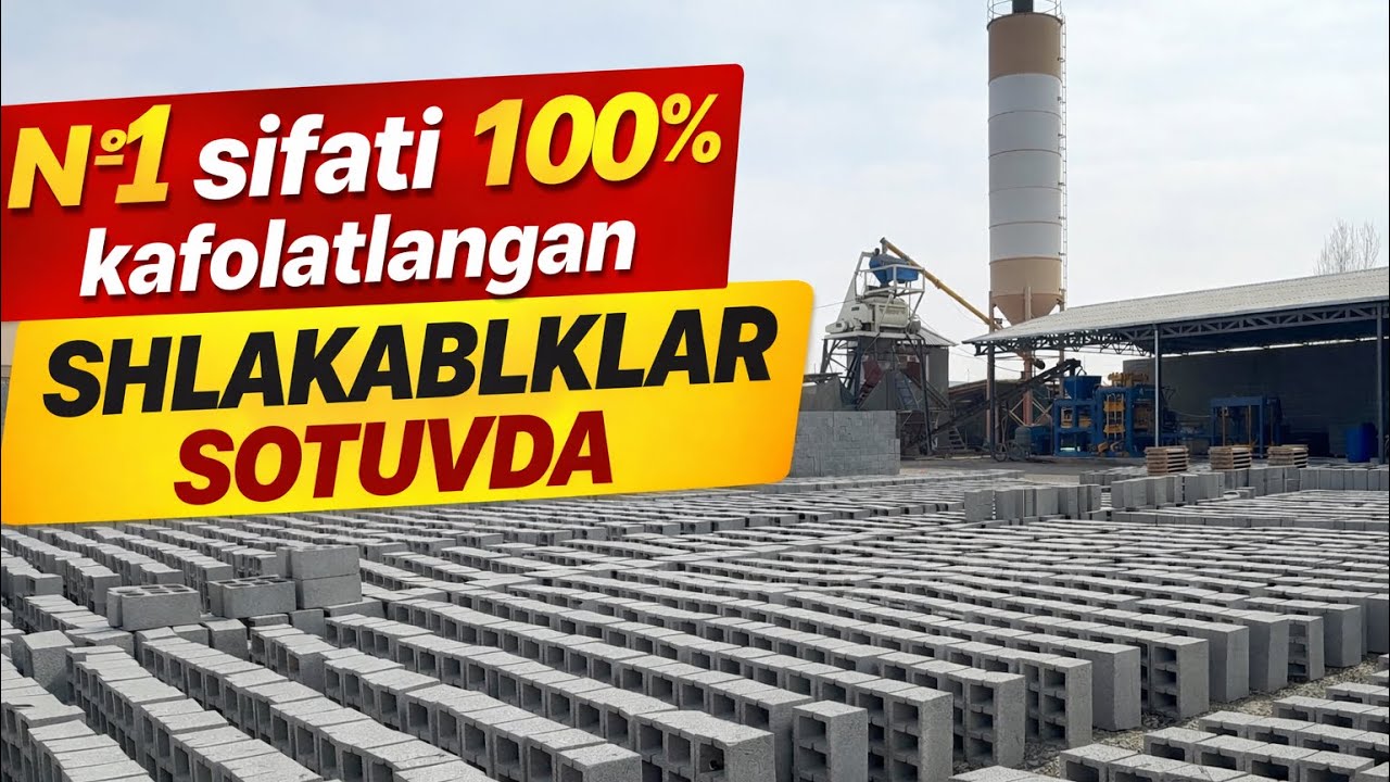 SIFATI 100 %  KAFOLATLANGAN SHLAKABLOKLAR SOTUVDA ALOQAGA CHIQORASIZLAR