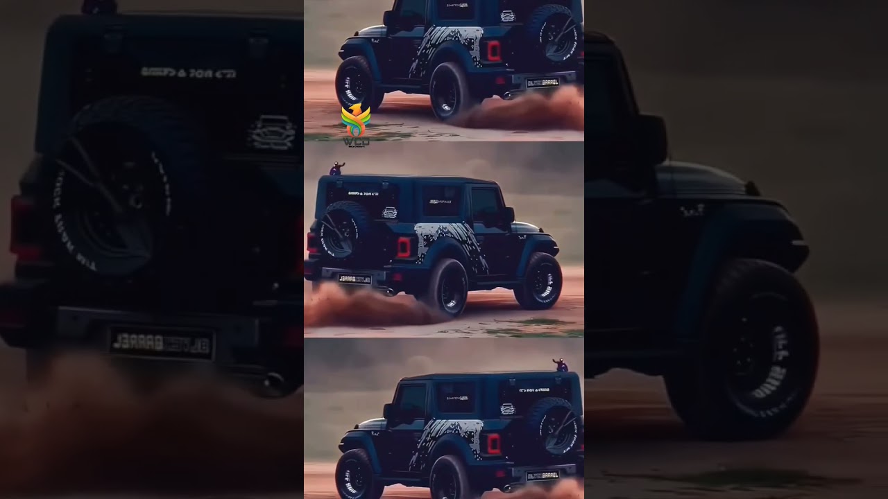 Black Mahindra Thar Stunt 🔥👑🖤 