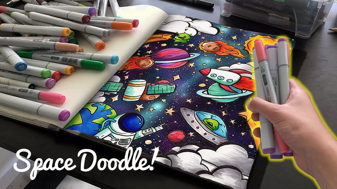 EPIC SPACE DOODLE! | Copic Marker Doodle Illustration