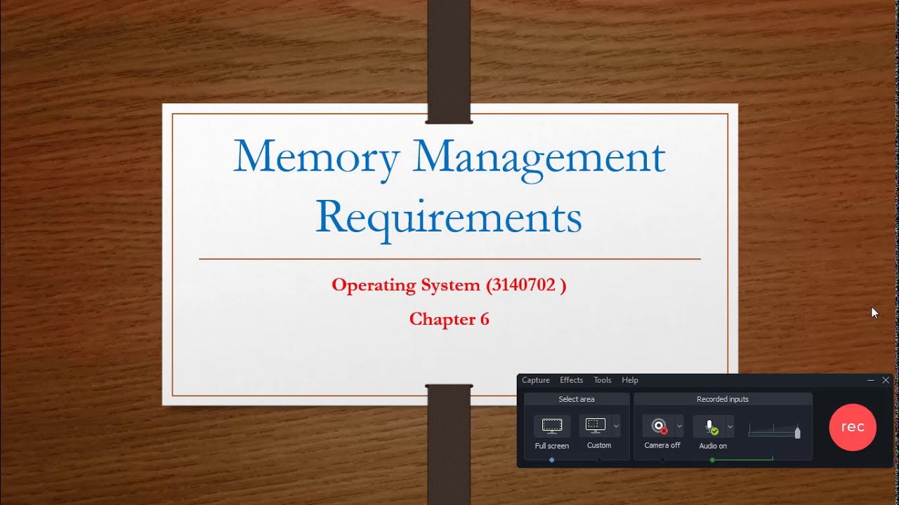 GTU - Operating System | Memory Management requirements