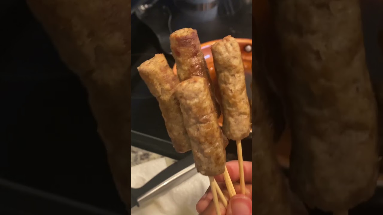 QUICK PANCAKE TURKEY SAUSAGE ON A STICK! 