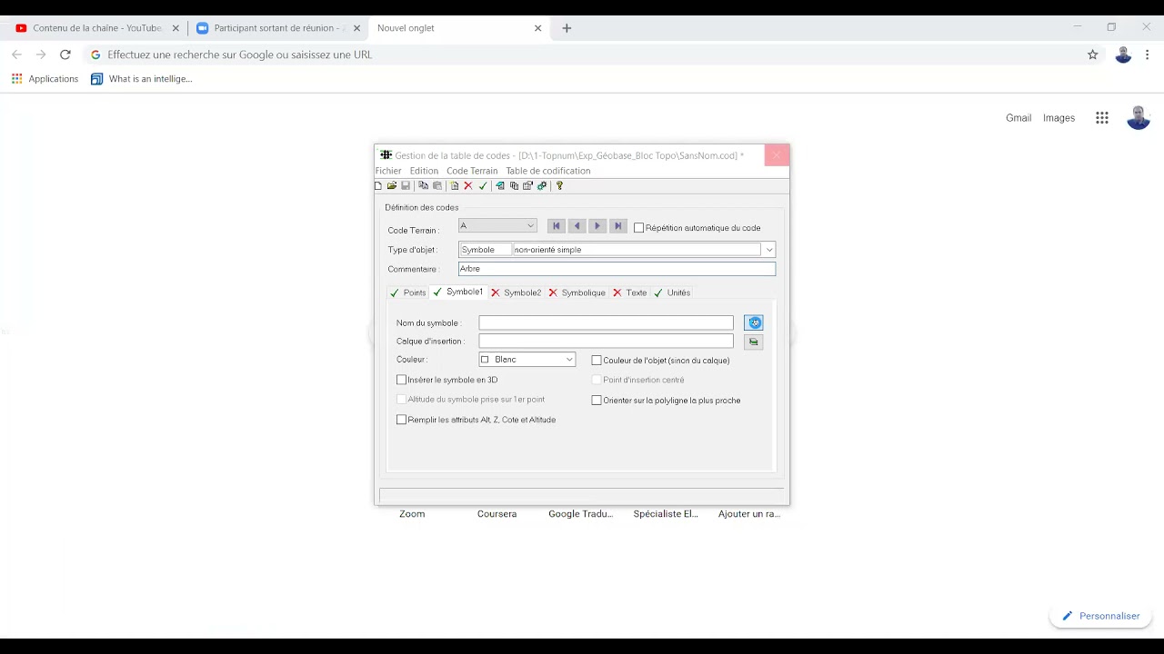 Table de codification 1ère partie