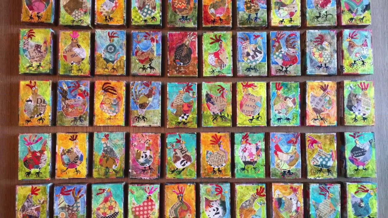 Art-O-Mat Mixed Media Chickens