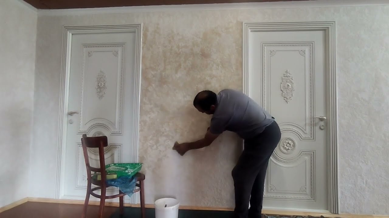 Наносим акриловый лак на декоративную штукатурку гротто!