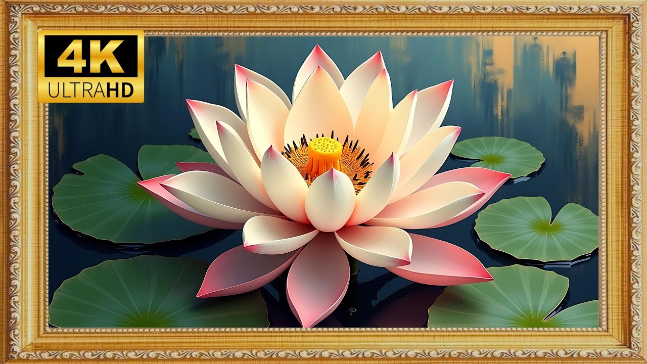 Vintage Lotus Tranquility | Feng Shui Art for Purity, Wealth & Calm Spaces [4K UHD]