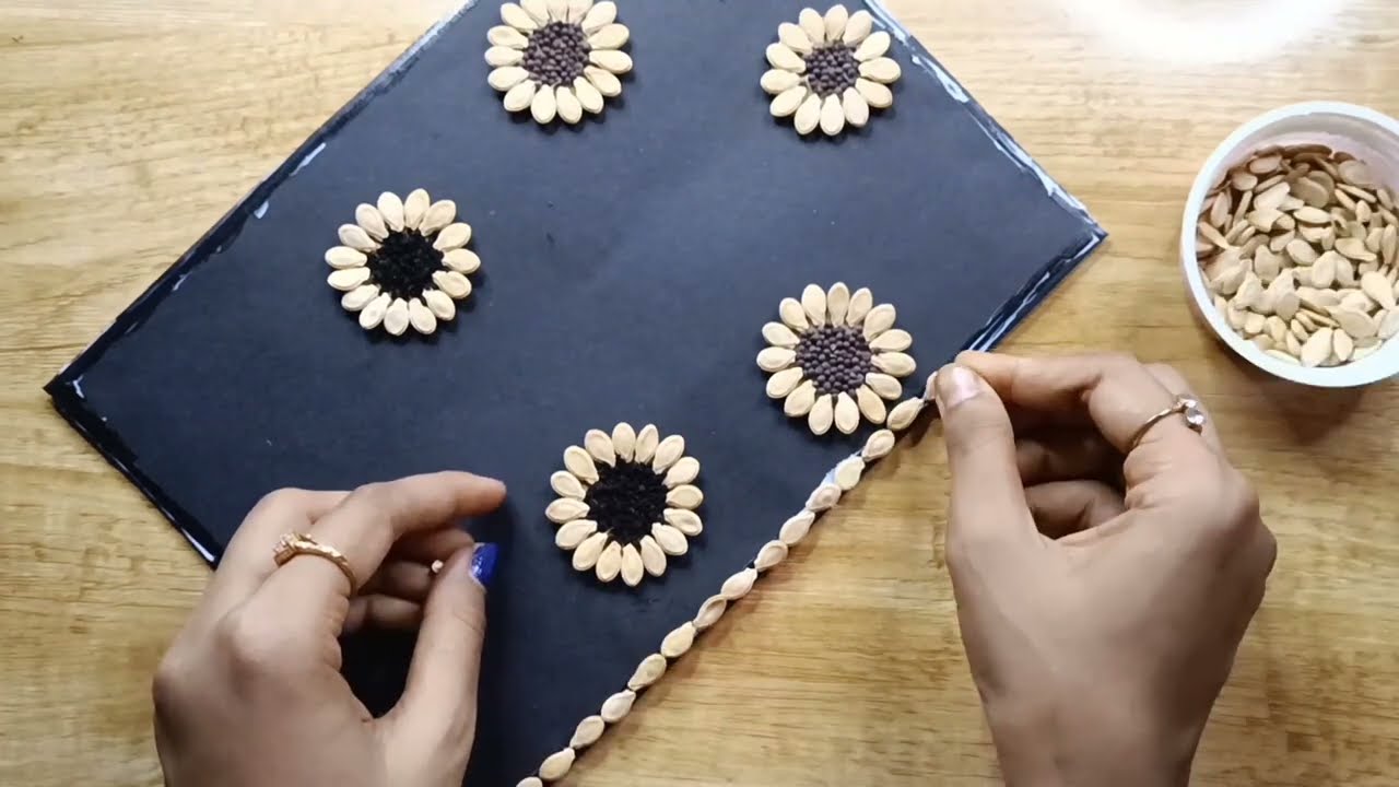 Pumpkin seeds wall hanging | কুমরোর বীজ দিয়ে হাতের কাজ  ‌‌| Pumpkin seeds craft