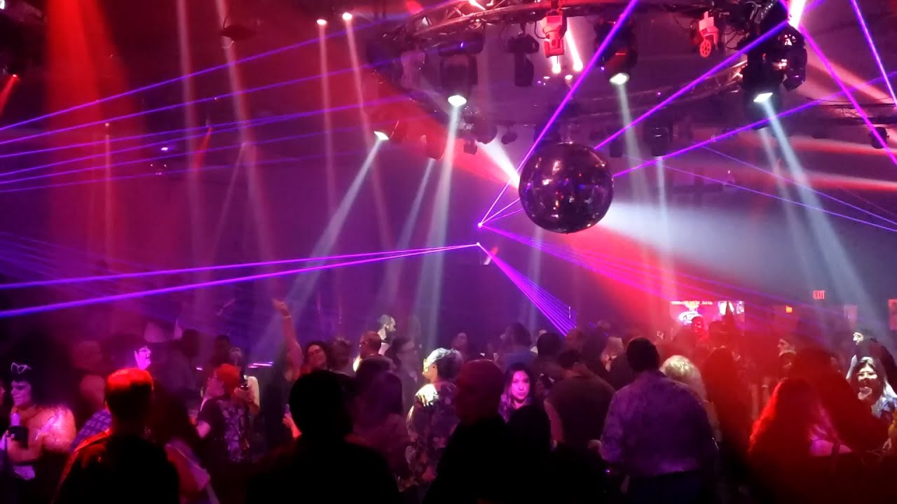Lights & lasers of Numbers nightclub.  Houston, Texas